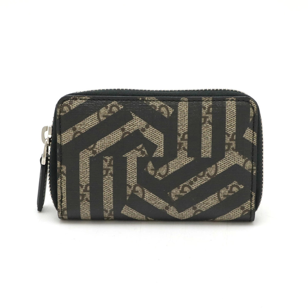 Gucci GG Kaleido Wallet Zipper Leather Beige Cream Black